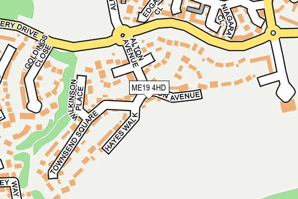 ME19 4HD map - OS OpenMap – Local (Ordnance Survey)