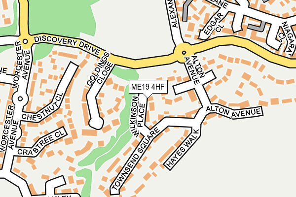 ME19 4HF map - OS OpenMap – Local (Ordnance Survey)