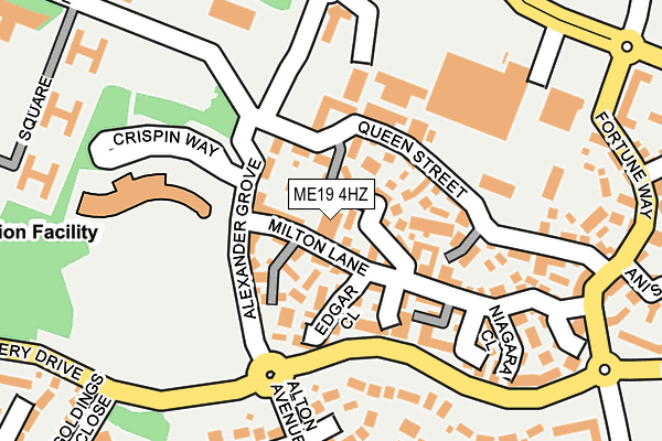 ME19 4HZ map - OS OpenMap – Local (Ordnance Survey)