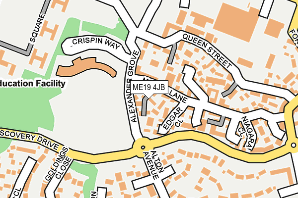 ME19 4JB map - OS OpenMap – Local (Ordnance Survey)