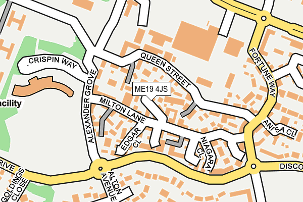 ME19 4JS map - OS OpenMap – Local (Ordnance Survey)