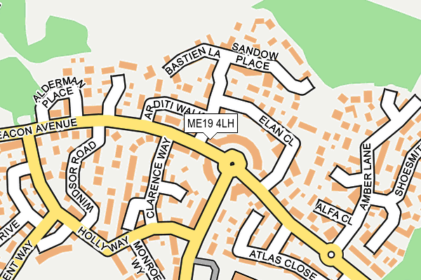 ME19 4LH map - OS OpenMap – Local (Ordnance Survey)