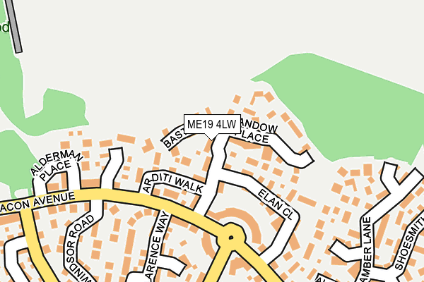 ME19 4LW map - OS OpenMap – Local (Ordnance Survey)