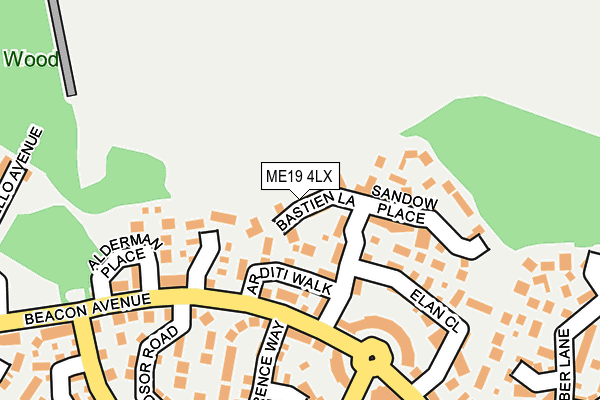 ME19 4LX map - OS OpenMap – Local (Ordnance Survey)