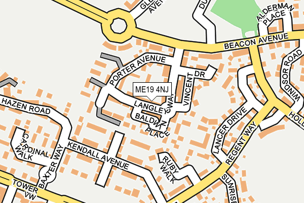 ME19 4NJ map - OS OpenMap – Local (Ordnance Survey)