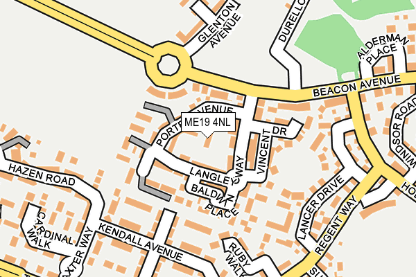 ME19 4NL map - OS OpenMap – Local (Ordnance Survey)