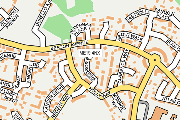 ME19 4NX map - OS OpenMap – Local (Ordnance Survey)