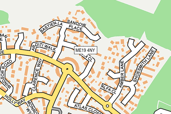 ME19 4NY map - OS OpenMap – Local (Ordnance Survey)