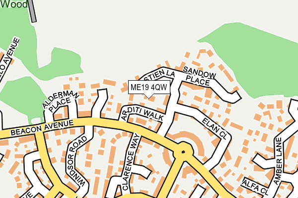 ME19 4QW map - OS OpenMap – Local (Ordnance Survey)