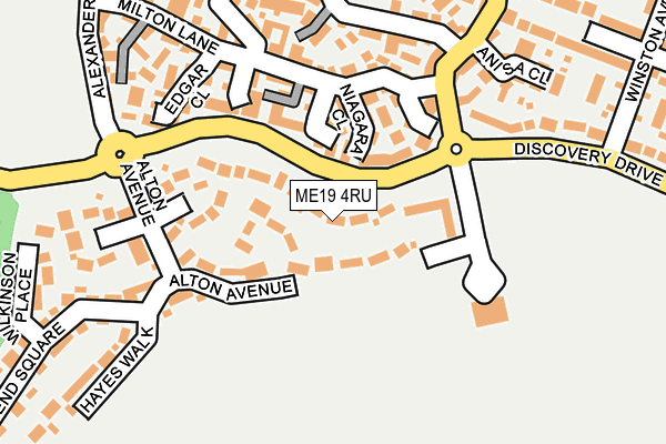 ME19 4RU map - OS OpenMap – Local (Ordnance Survey)