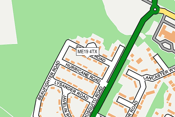 ME19 4TX map - OS OpenMap – Local (Ordnance Survey)