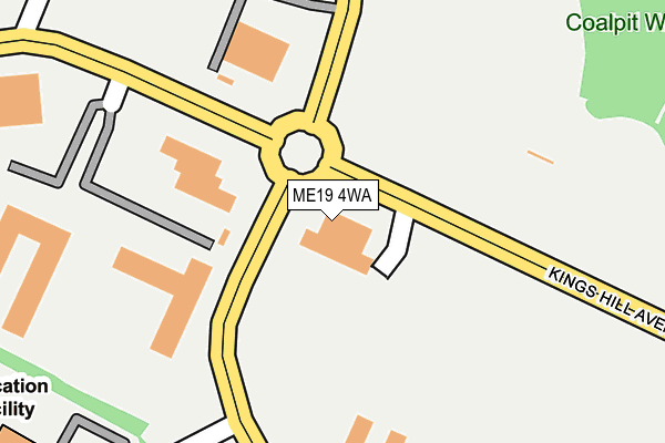 ME19 4WA map - OS OpenMap – Local (Ordnance Survey)