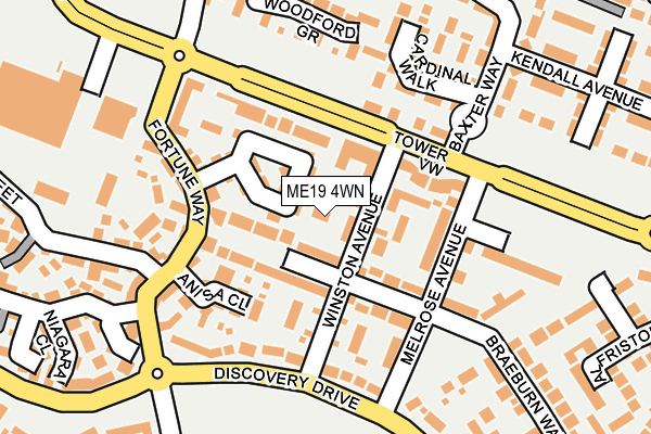 ME19 4WN map - OS OpenMap – Local (Ordnance Survey)