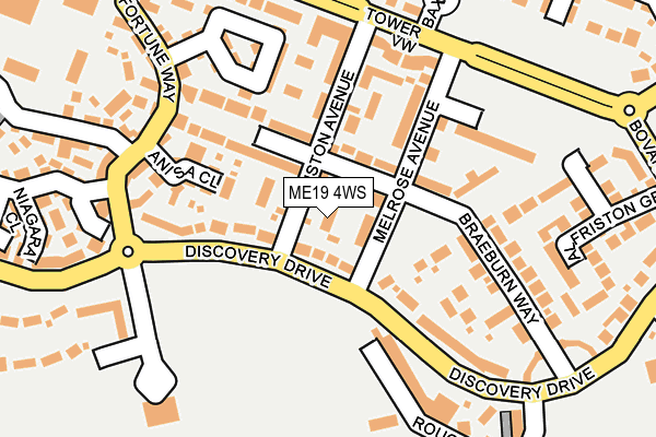 ME19 4WS map - OS OpenMap – Local (Ordnance Survey)