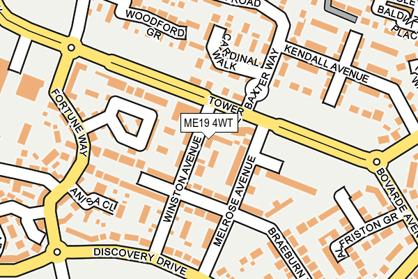 ME19 4WT map - OS OpenMap – Local (Ordnance Survey)