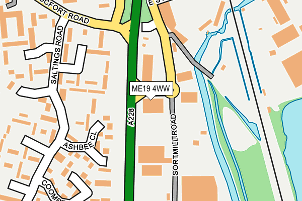 ME19 4WW map - OS OpenMap – Local (Ordnance Survey)