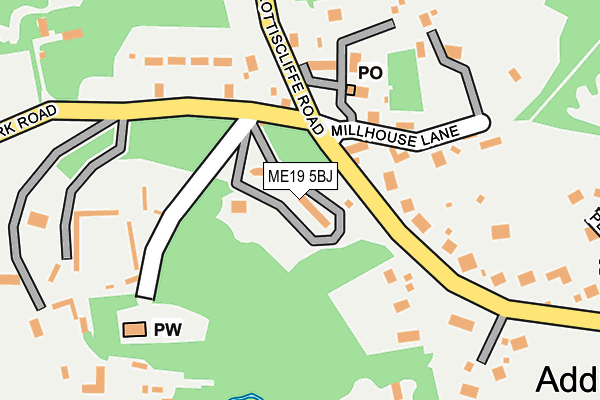 ME19 5BJ map - OS OpenMap – Local (Ordnance Survey)