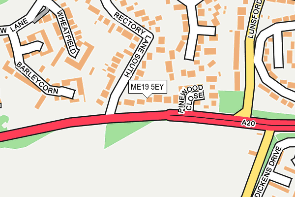 ME19 5EY map - OS OpenMap – Local (Ordnance Survey)