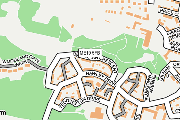 ME19 5FB map - OS OpenMap – Local (Ordnance Survey)