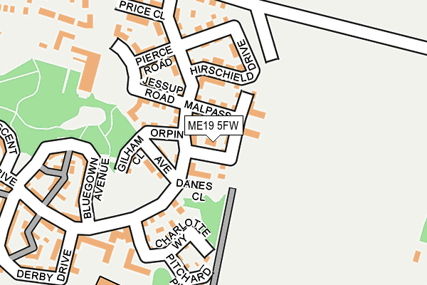 ME19 5FW map - OS OpenMap – Local (Ordnance Survey)