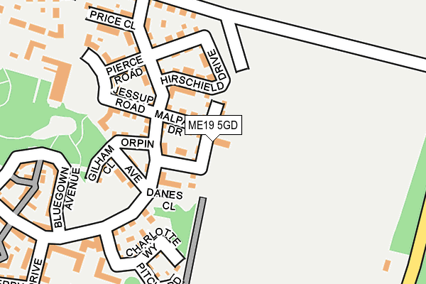ME19 5GD map - OS OpenMap – Local (Ordnance Survey)