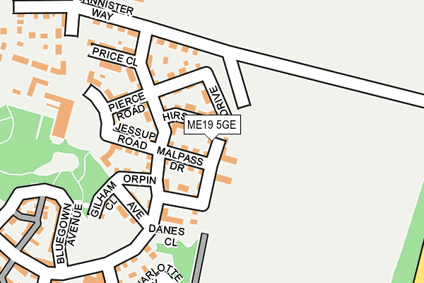 ME19 5GE map - OS OpenMap – Local (Ordnance Survey)