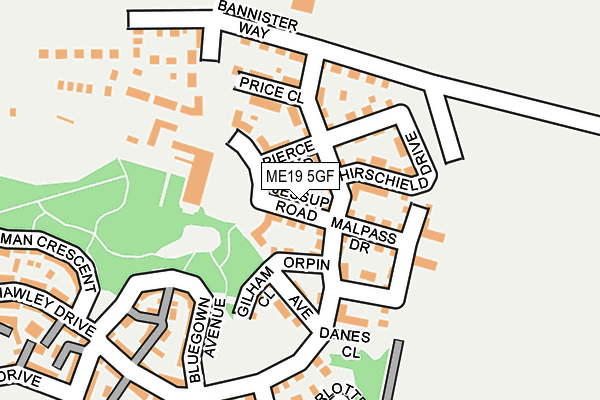 ME19 5GF map - OS OpenMap – Local (Ordnance Survey)