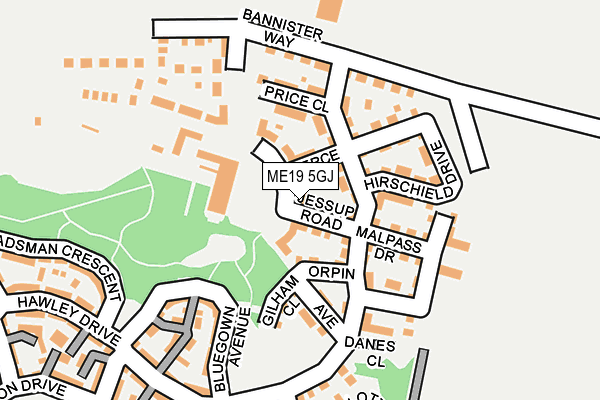 ME19 5GJ map - OS OpenMap – Local (Ordnance Survey)