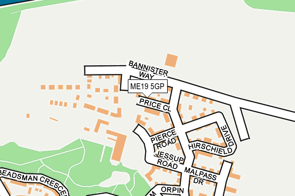 ME19 5GP map - OS OpenMap – Local (Ordnance Survey)