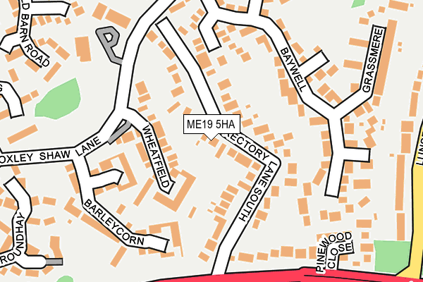ME19 5HA map - OS OpenMap – Local (Ordnance Survey)