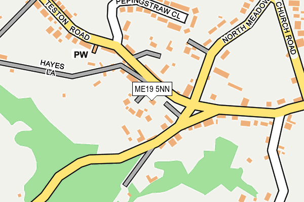 ME19 5NN map - OS OpenMap – Local (Ordnance Survey)