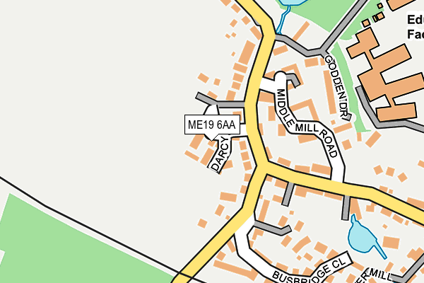 ME19 6AA map - OS OpenMap – Local (Ordnance Survey)