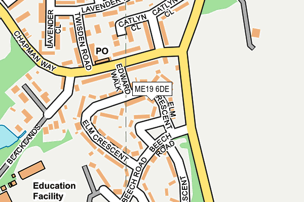 ME19 6DE map - OS OpenMap – Local (Ordnance Survey)