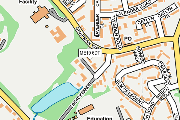 ME19 6DT map - OS OpenMap – Local (Ordnance Survey)