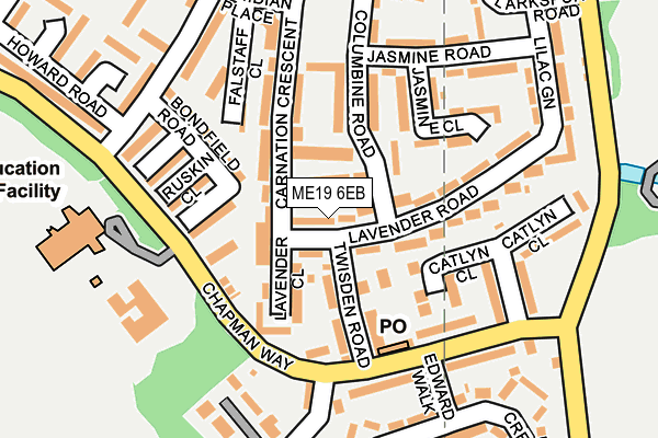 ME19 6EB map - OS OpenMap – Local (Ordnance Survey)