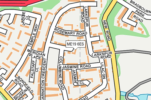 ME19 6ES map - OS OpenMap – Local (Ordnance Survey)