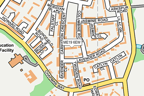 ME19 6EW map - OS OpenMap – Local (Ordnance Survey)