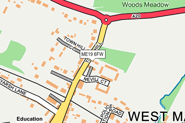 ME19 6FW map - OS OpenMap – Local (Ordnance Survey)