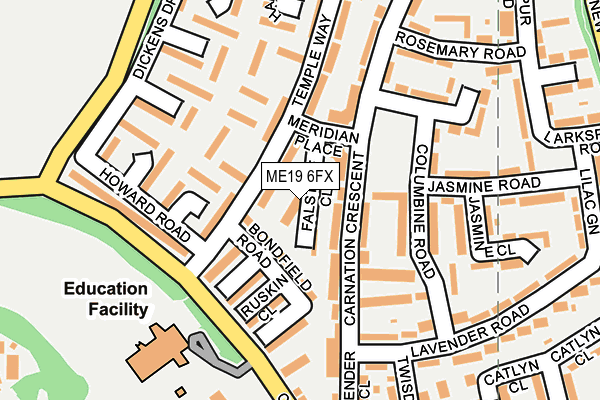 ME19 6FX map - OS OpenMap – Local (Ordnance Survey)