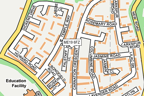 ME19 6FZ map - OS OpenMap – Local (Ordnance Survey)