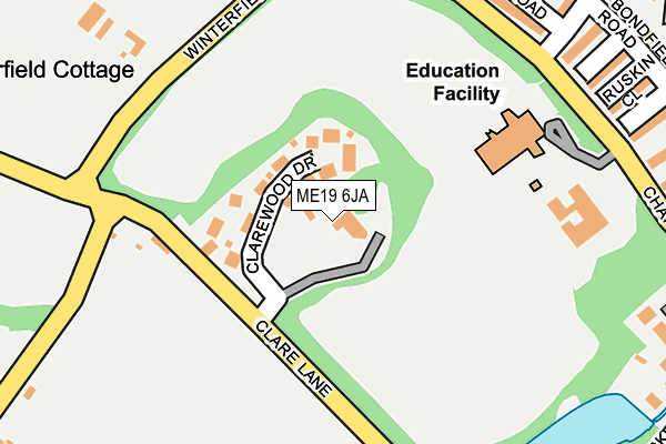 ME19 6JA map - OS OpenMap – Local (Ordnance Survey)