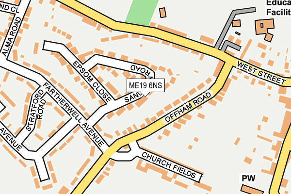 ME19 6NS map - OS OpenMap – Local (Ordnance Survey)