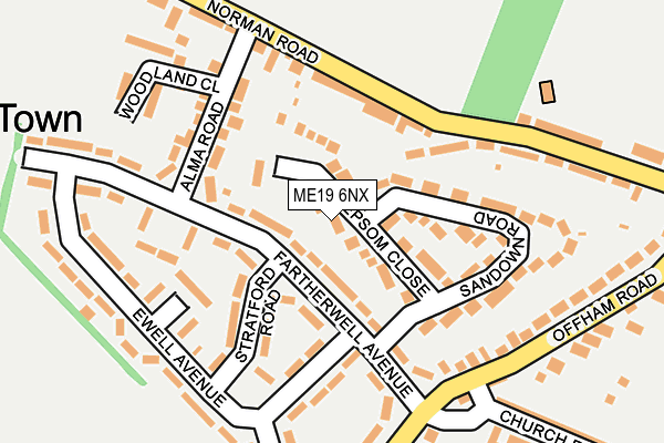 ME19 6NX map - OS OpenMap – Local (Ordnance Survey)
