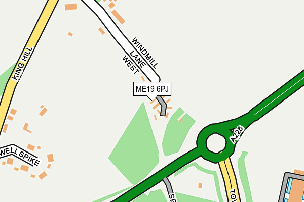 ME19 6PJ map - OS OpenMap – Local (Ordnance Survey)