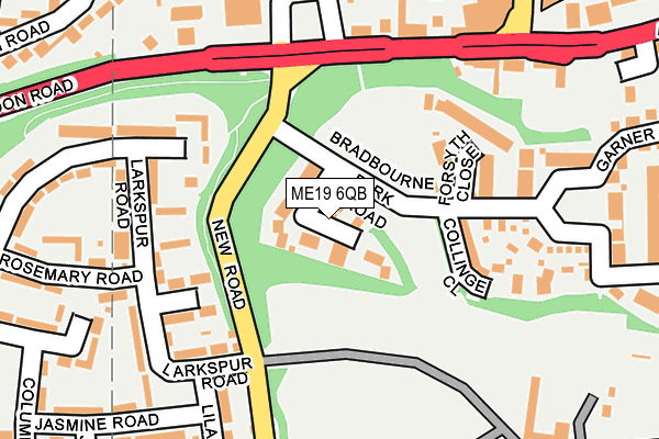 ME19 6QB map - OS OpenMap – Local (Ordnance Survey)