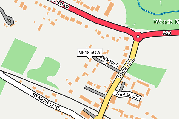 ME19 6QW map - OS OpenMap – Local (Ordnance Survey)