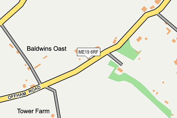 ME19 6RF map - OS OpenMap – Local (Ordnance Survey)