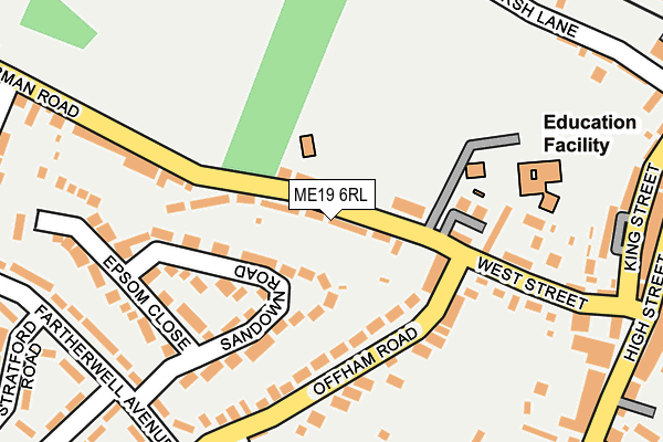 ME19 6RL map - OS OpenMap – Local (Ordnance Survey)