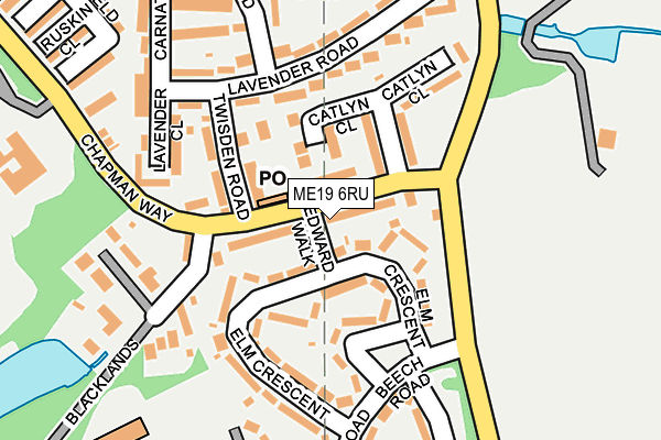 ME19 6RU map - OS OpenMap – Local (Ordnance Survey)