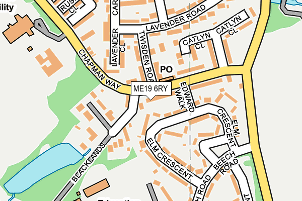 ME19 6RY map - OS OpenMap – Local (Ordnance Survey)